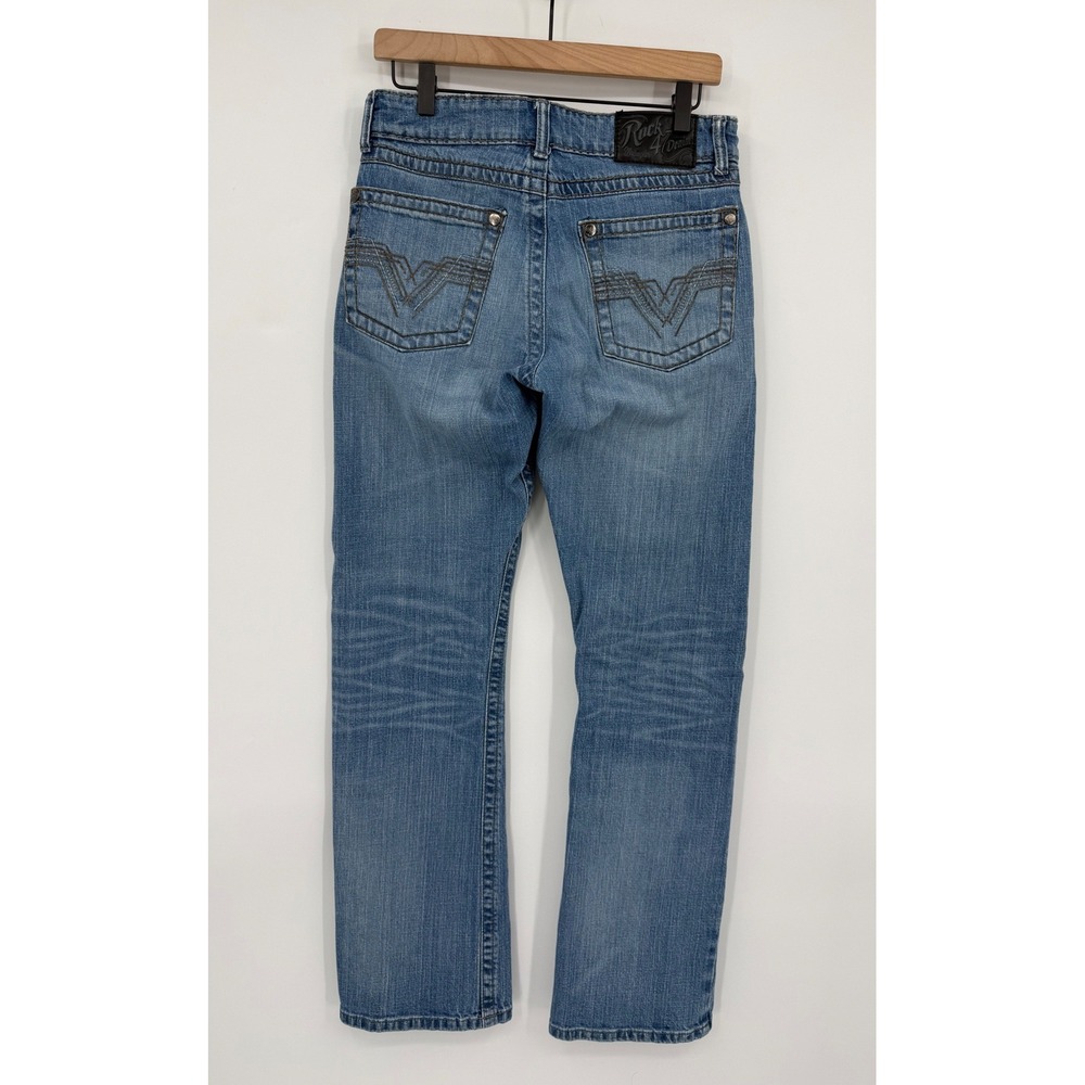Wrangler Rock 47 Jeans Mens 30 Blue Slim Boot Western Denim Pants - Picture 3 of 11